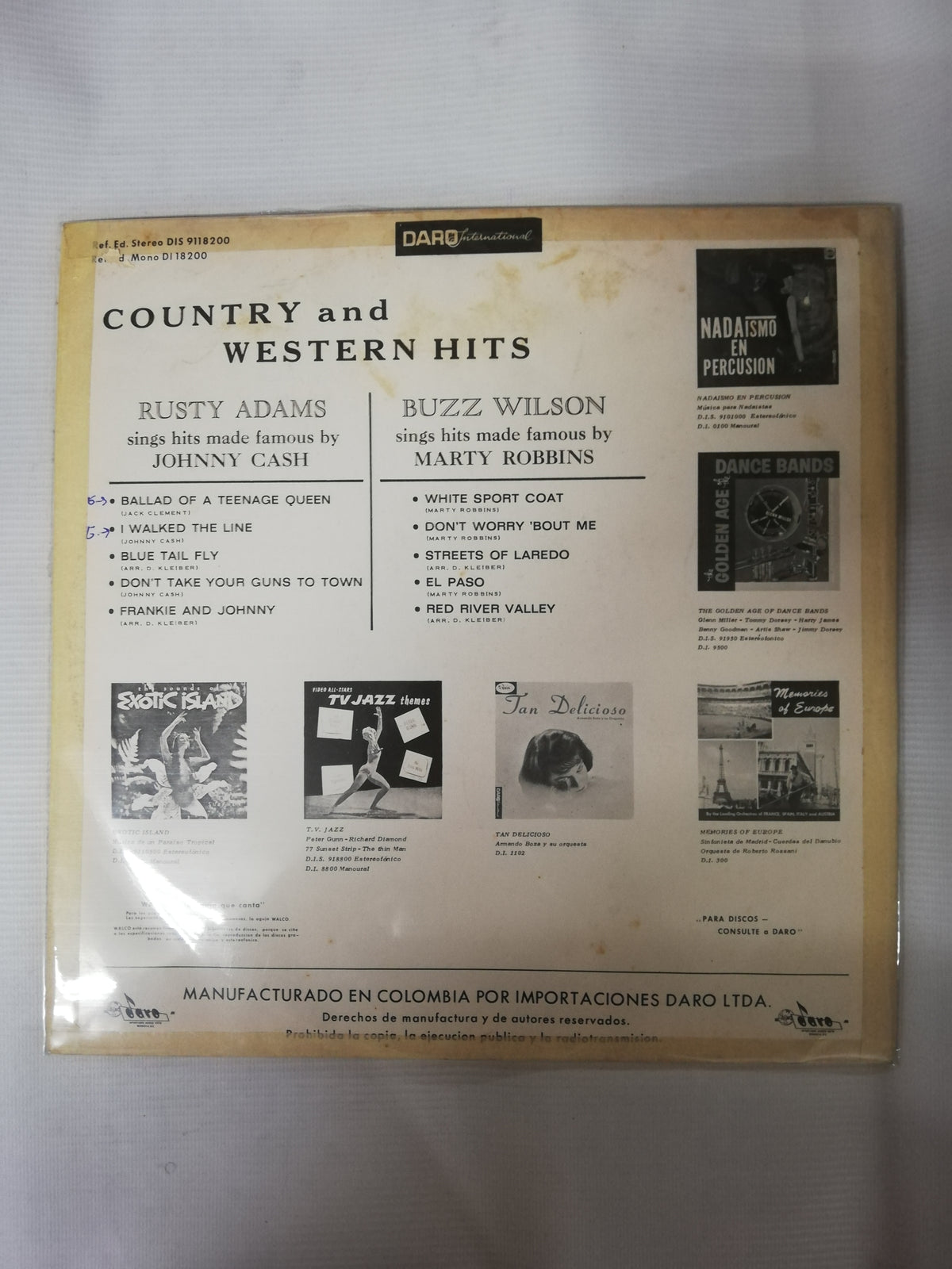 LP COUNTRY AND WESTERN HITS - AMERICA´S GREATEST SINGERS