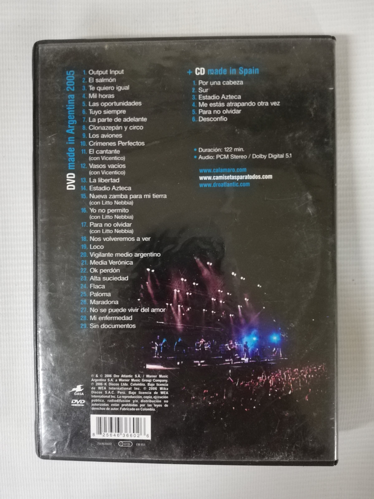 CD ANDRES CALAMARO - MADE IN ARGENTINA 2005 - CD + DVD