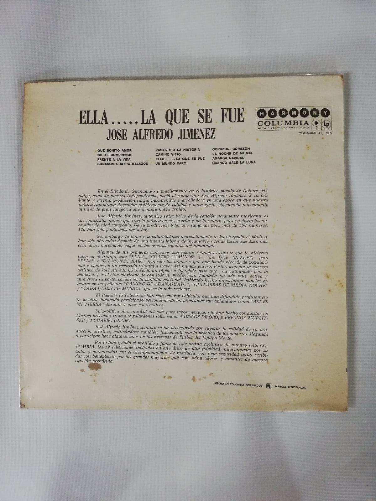 LP JOSÉ ALFREDO JIMENEZ - ELLA...LA QUE SE FUE