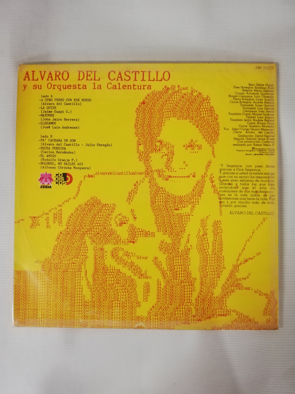 LP ALVARO DEL CASTILLO Y SU ORQUESTA CALENTURA - LLEGAMOS!