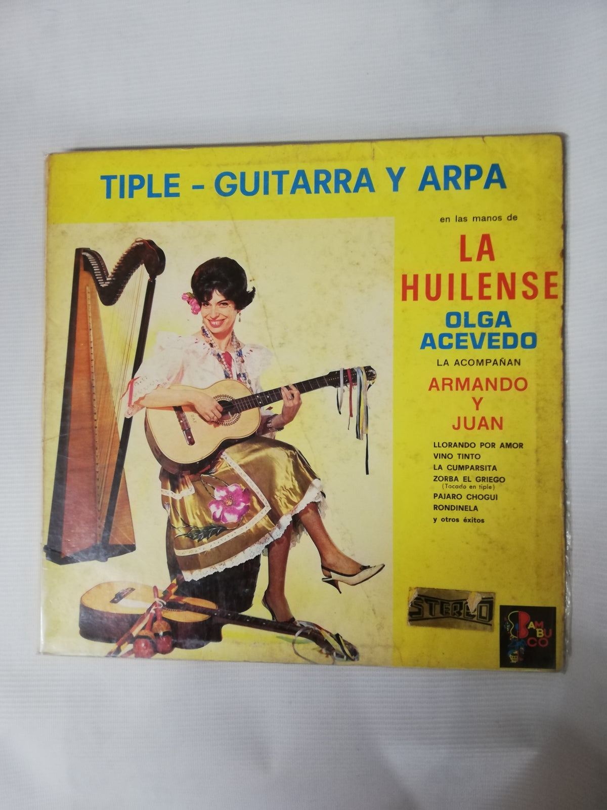 LP OLGA ACEVEDO ACOMPAÑADA POR ARMANDO Y JUAN - TIPLE, GUITARRA Y ARPA