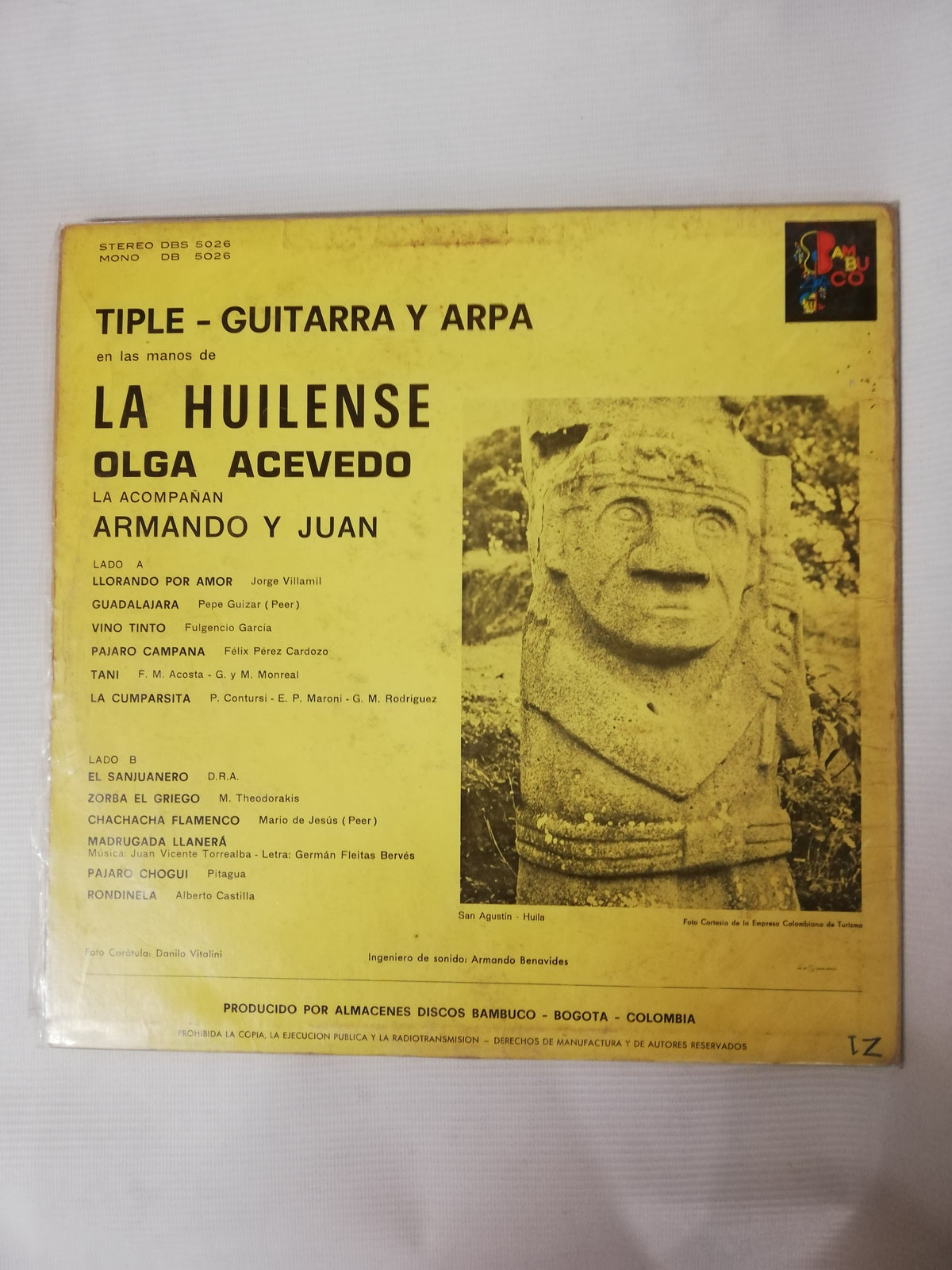 LP OLGA ACEVEDO ACOMPAÑADA POR ARMANDO Y JUAN - TIPLE, GUITARRA Y ARPA