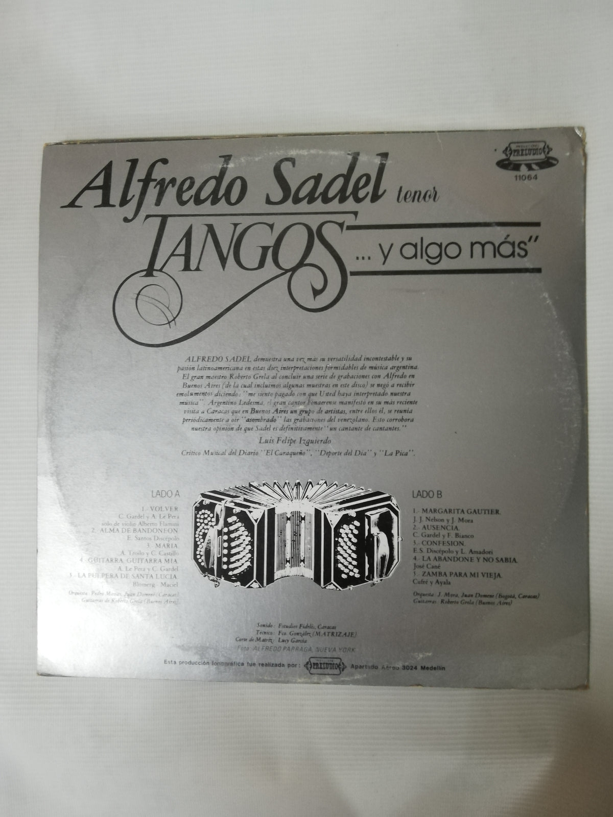 LP ALFREDO SADEL - ALFREDO SADEL CANTA TANGOS