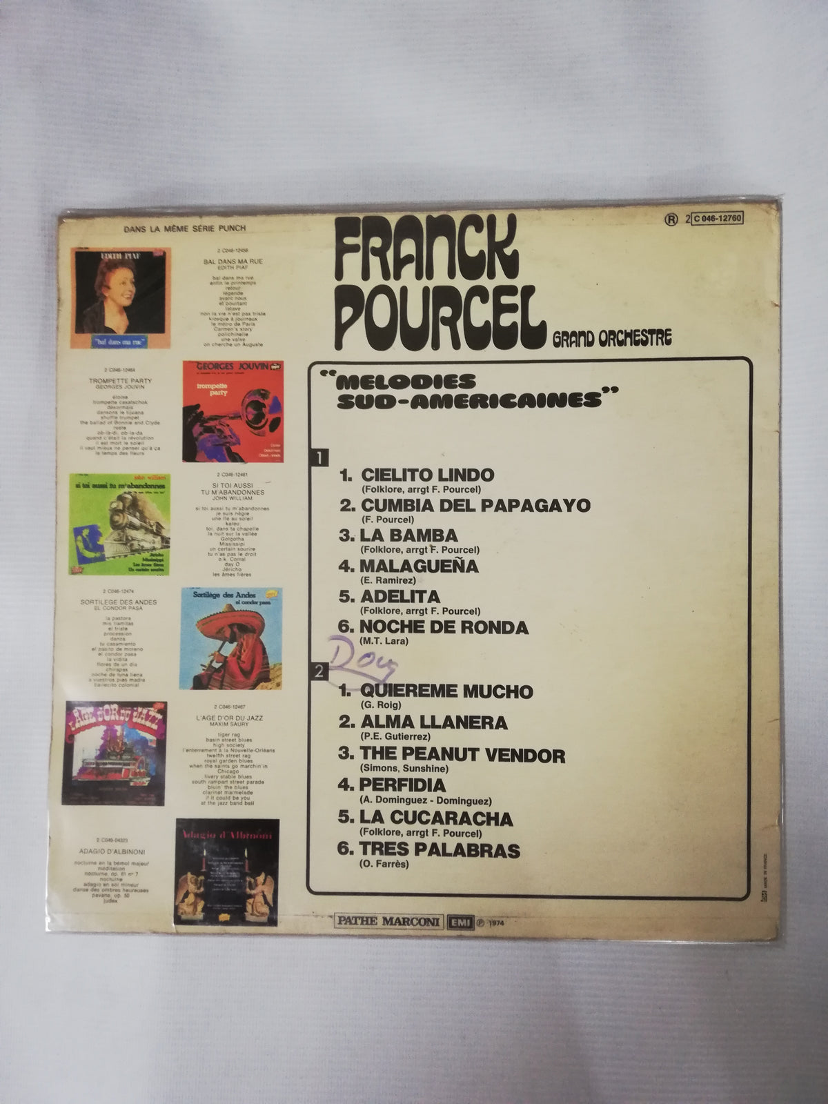 LP FRANCK POURCEL GRAND ORCHESTRE - MELODIES SUD-AMERICAINES