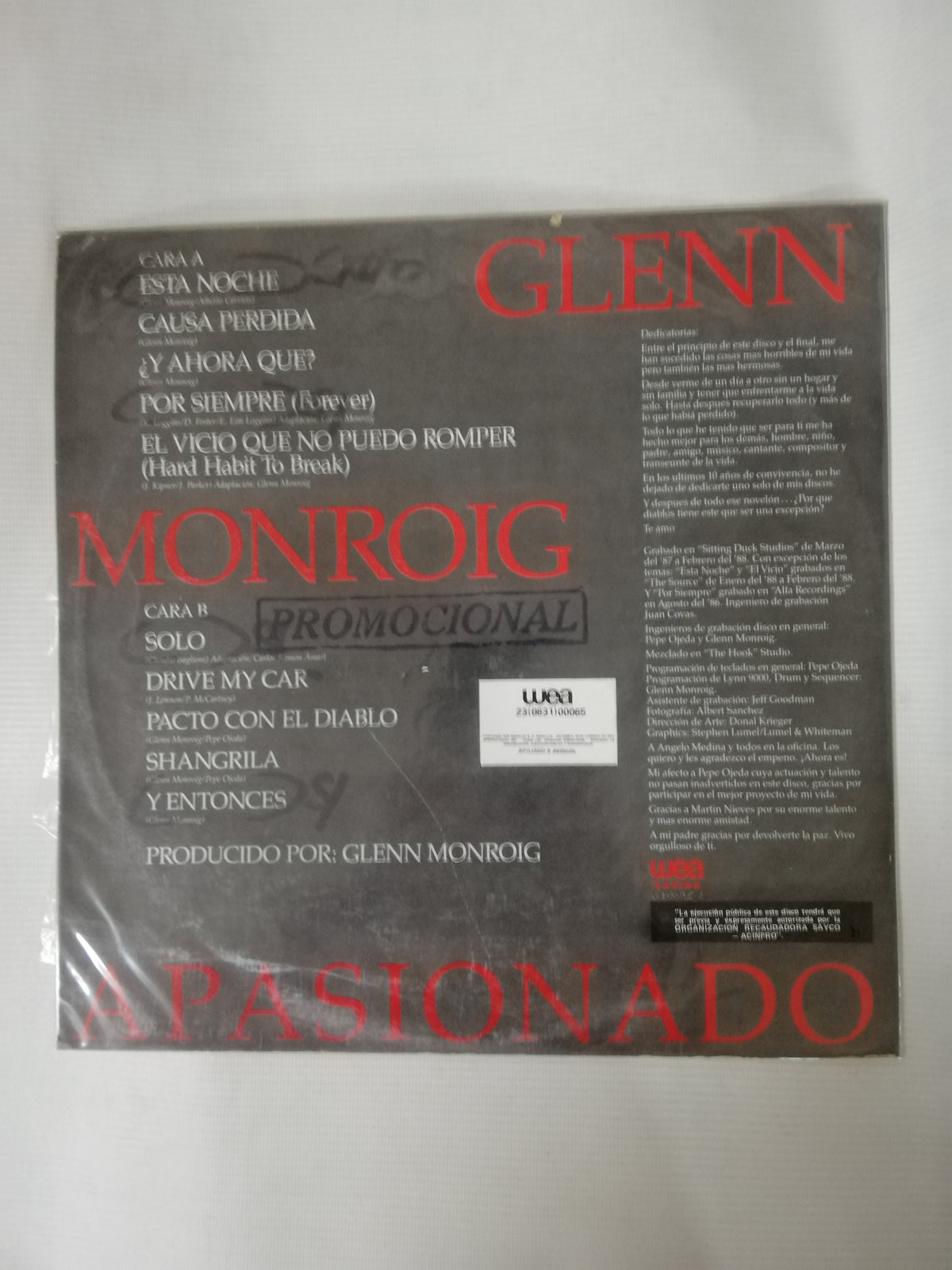LP GLENN MONROIG - APASIONADO