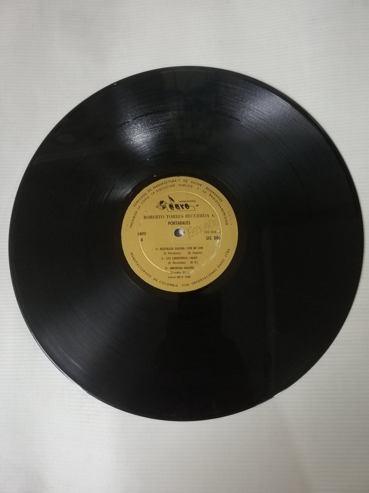 LP ROBERTO TORRES - ROBERTO TORRES RECUERDA A PORTABALES