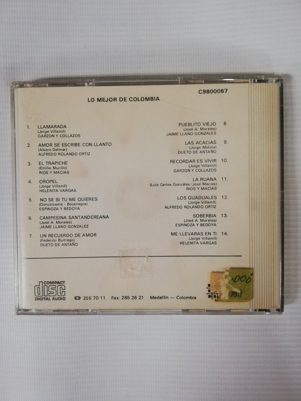 CD LO MEJOR DE COLOMBIA - VARIOS INTÉRPRETES