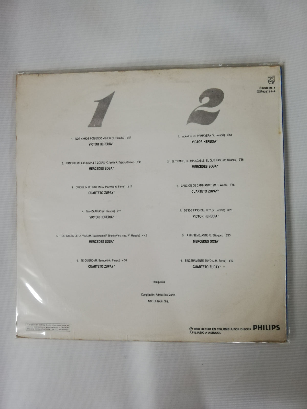 LP MERCEDES SOSA / CUARTETO ZUPAY / VICTOR HEREDIA - ARTE & MÚSICA