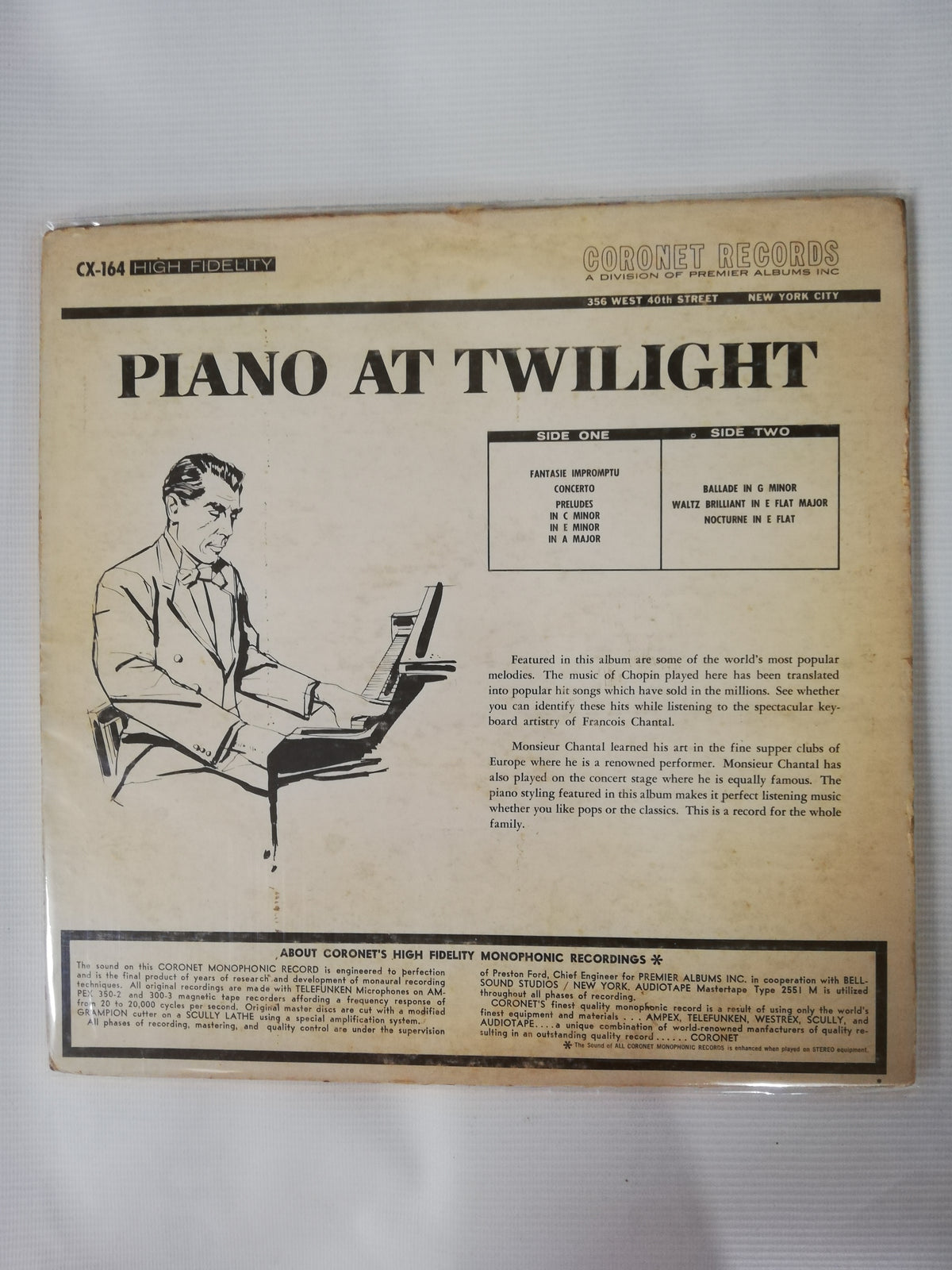 LP FRANCOIS CHANTAL - PIANO AT TWILIGHT