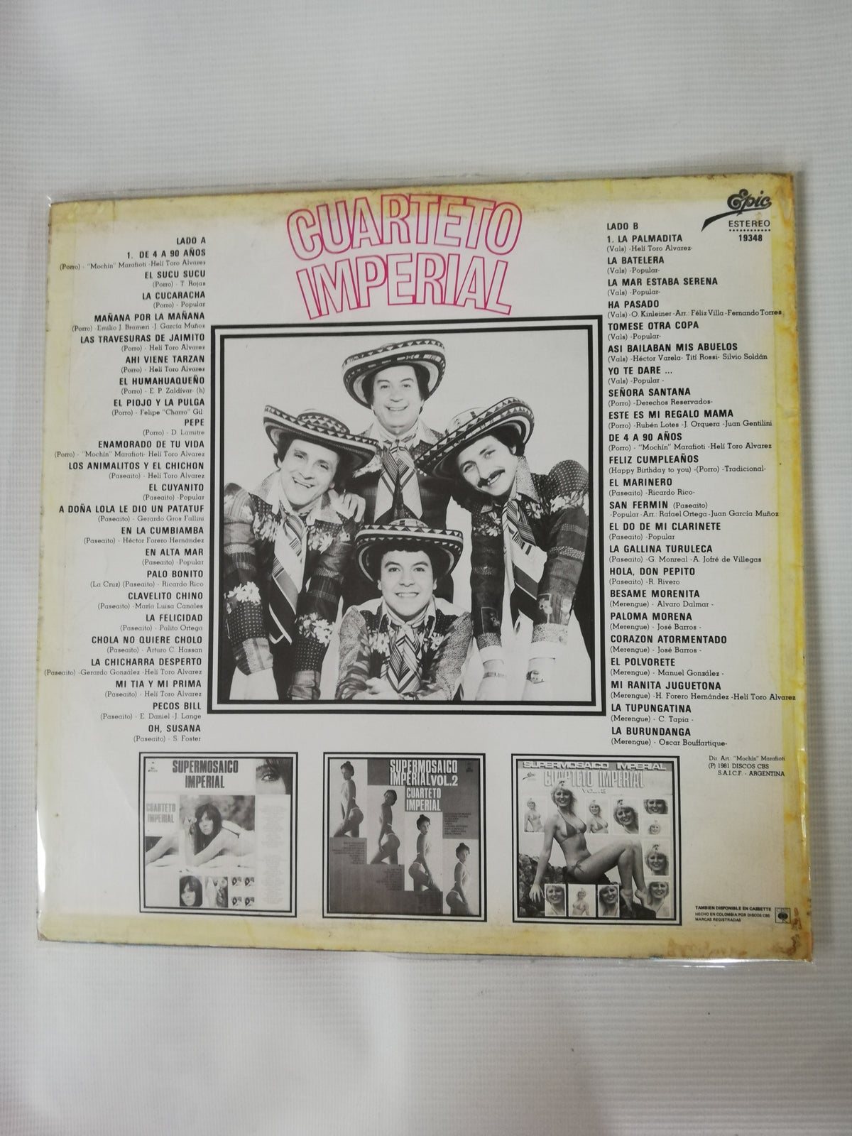 LP CUARTETO IMPERIAL - DE 4 A 90 AÑOS