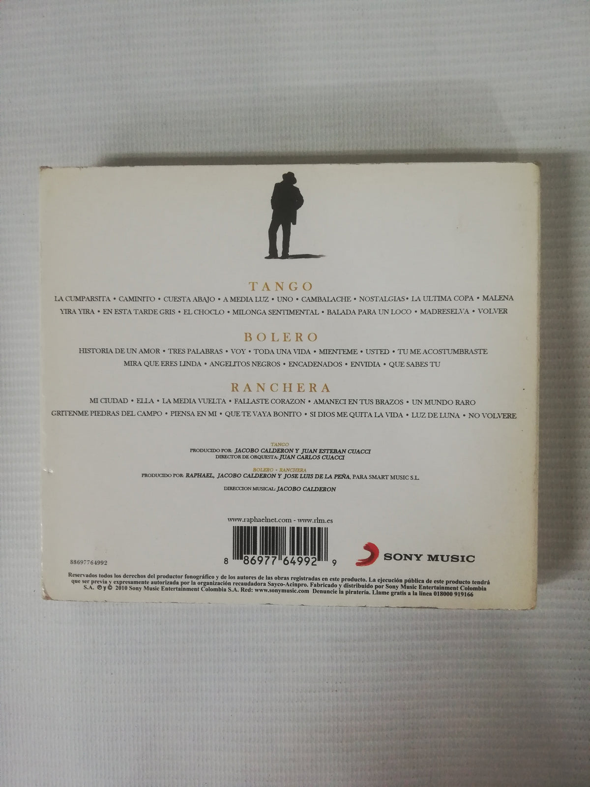 CD RAPHAEL - TE LLEVO EN EL CORAZÓN: TANGO / BOLERO / RANCHERA - CD X 3