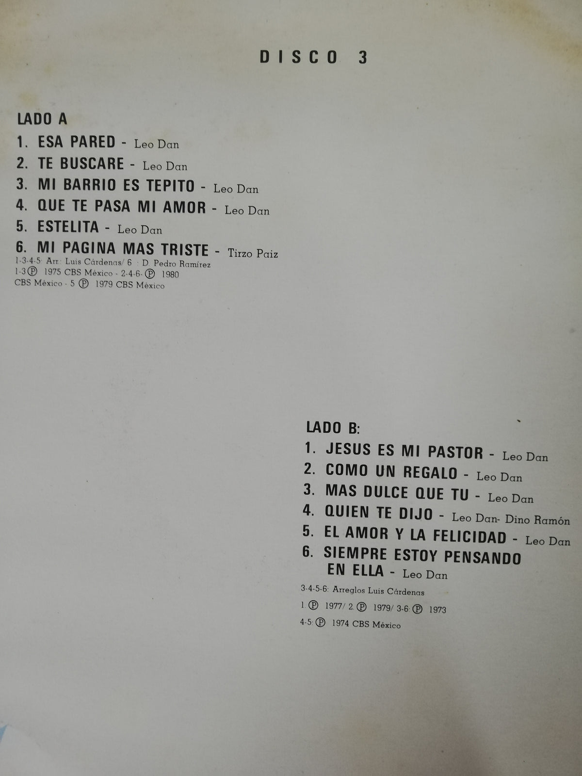 LP LEO DAN - ROMÁNTICO Y RANCHERO - VINYL X 3