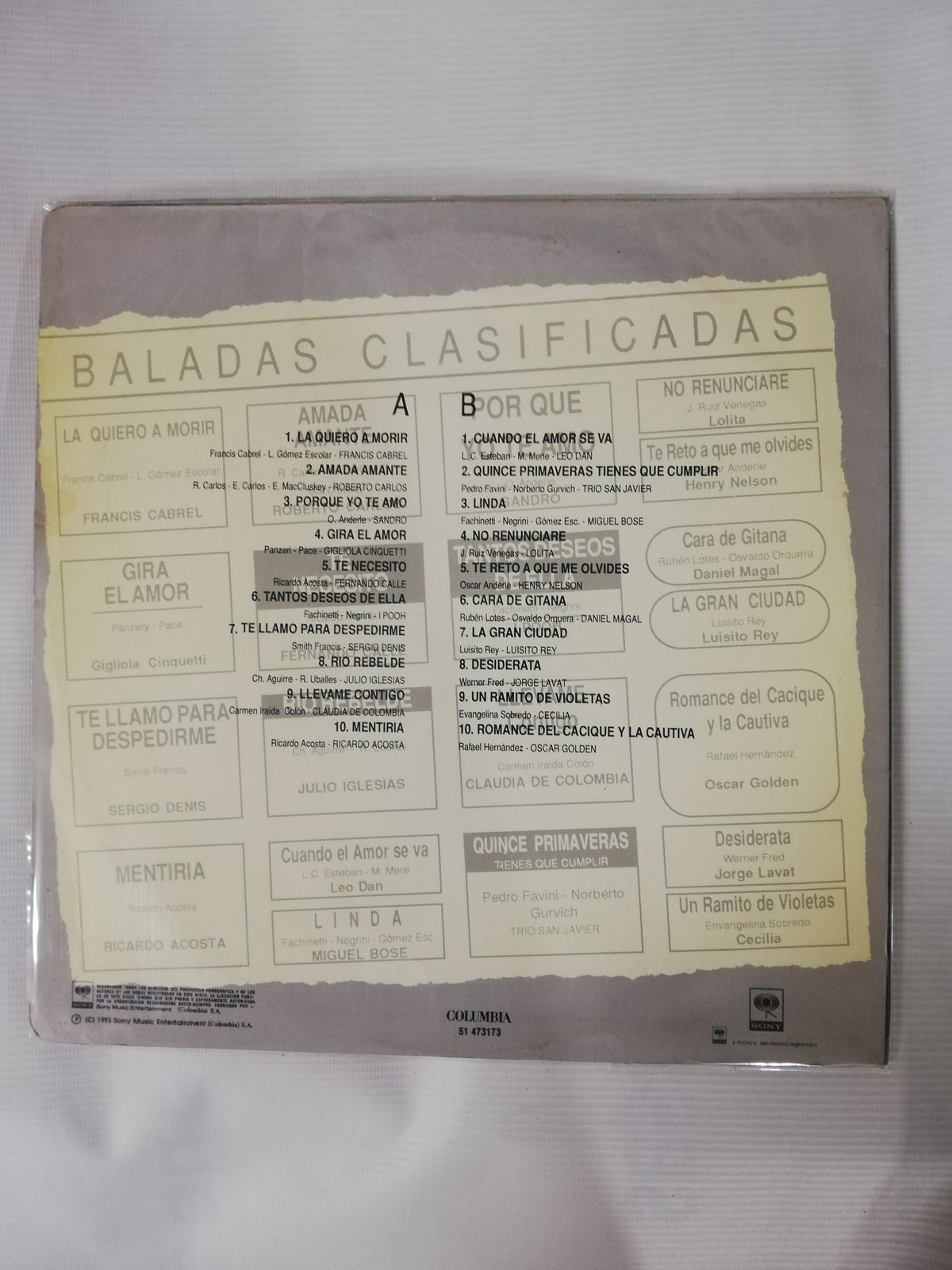 LP BALADAS CLASIFICADAS - VARIOS INTÉRPRETES