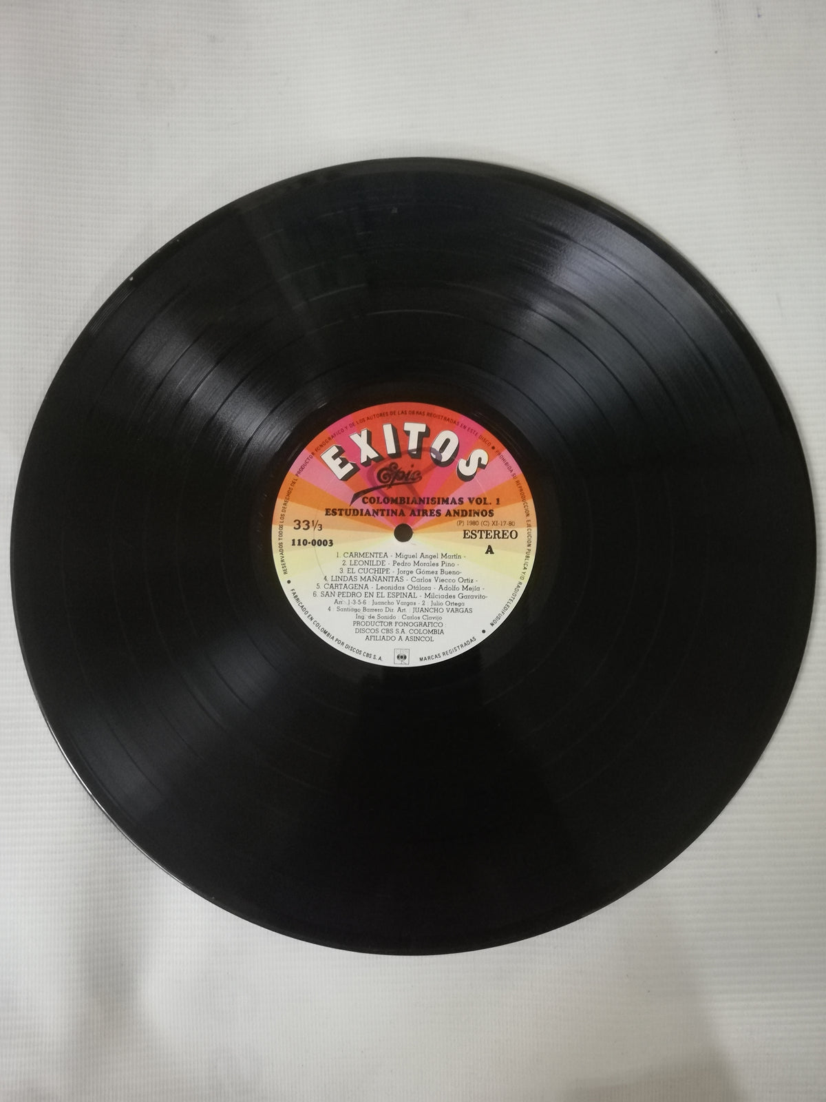 LP ESTUDIANTINA AIRES ANDINOS - COLOMBIANISIMAS VOL. I