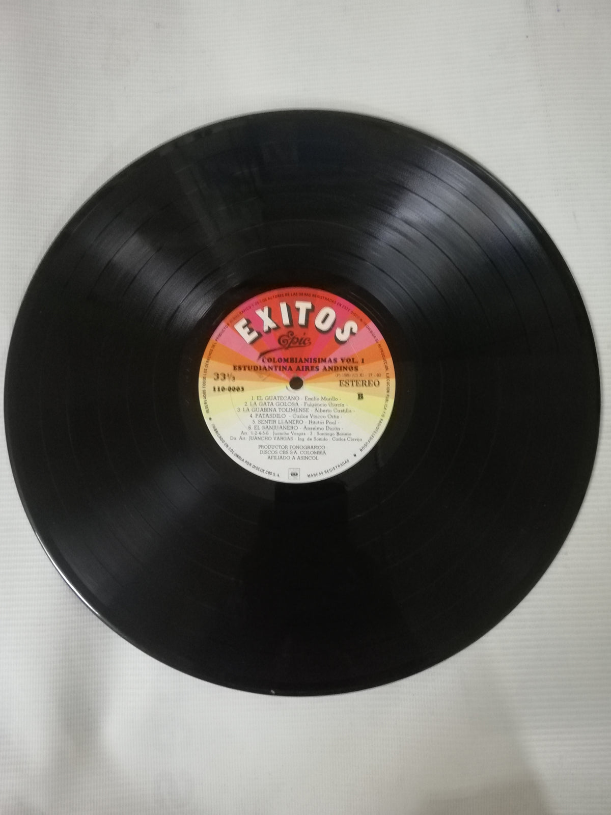 LP ESTUDIANTINA AIRES ANDINOS - COLOMBIANISIMAS VOL. I