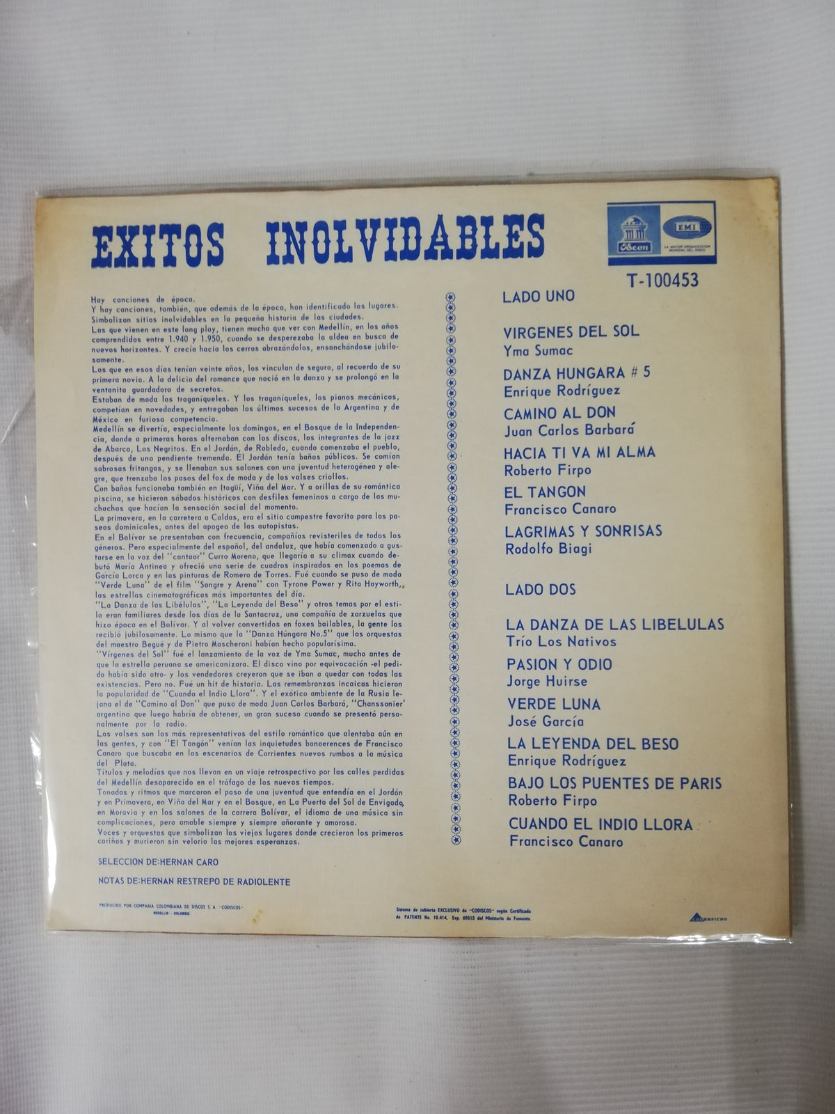 LP EXITOS INOLVIDABLES - VARIOS INTÉRPRETES