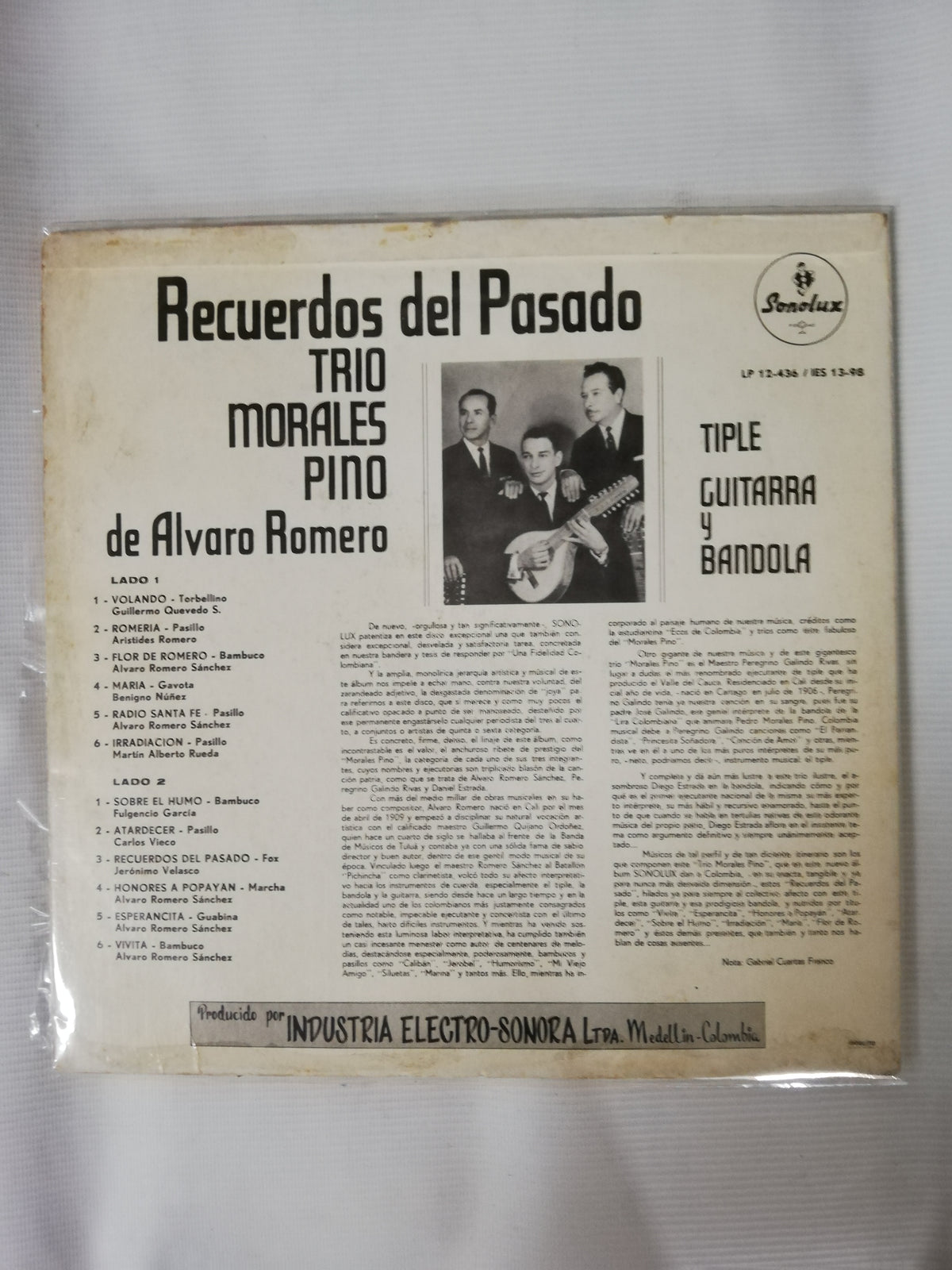 LP TRIO MORALES PINO DE ALVARO ROMERO - RECUERDOS DEL PASADO