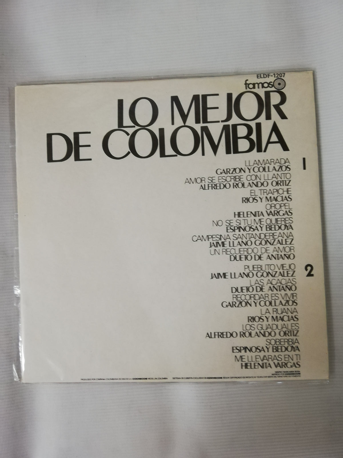 LP LO MEJOR DE COLOMBIA - VARIOS INTÉRPRETES