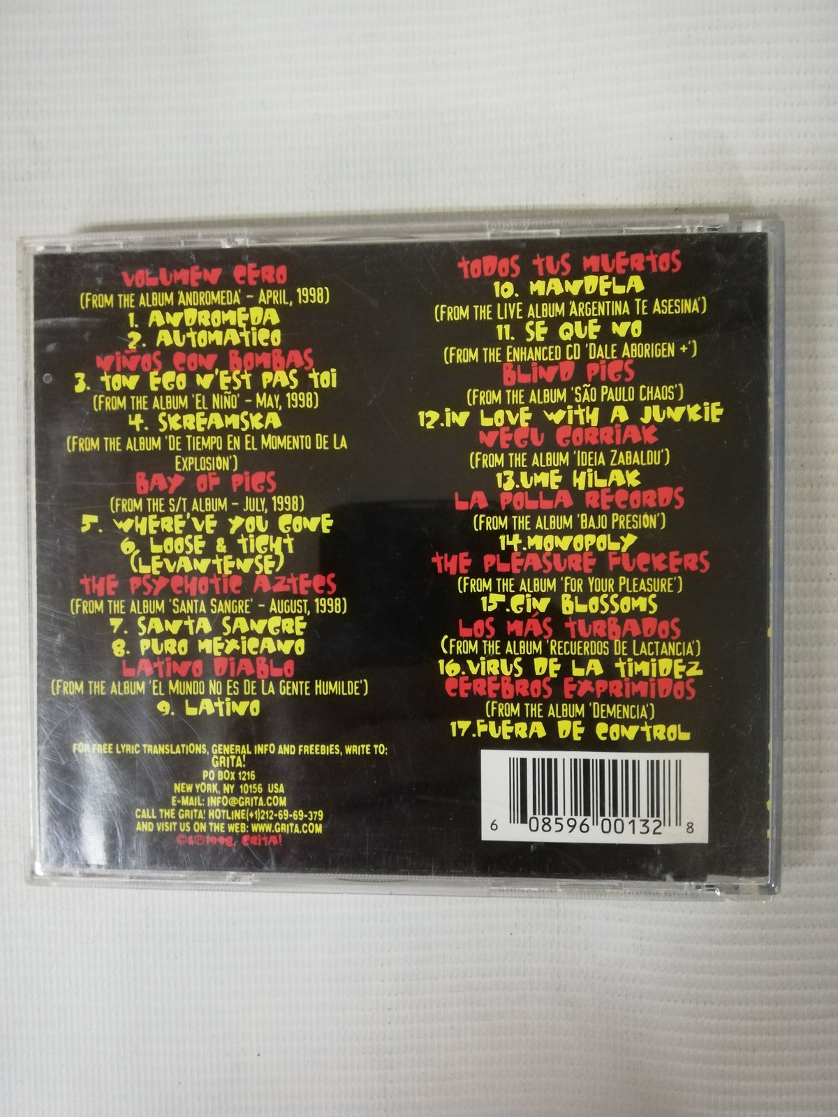 CD GRITA! LABEL SAMPLER 1998 - PUNK COMPILATION