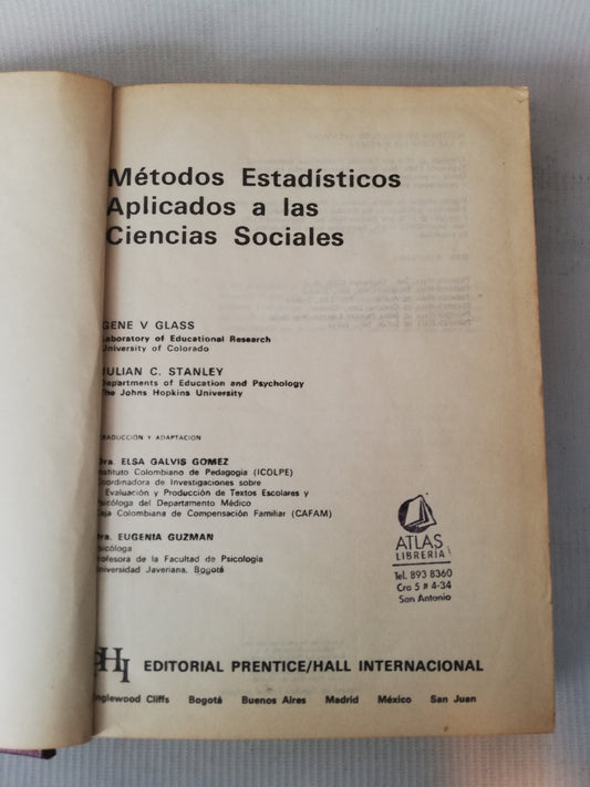 METODOS ESTADISTOS APLICADOS A LAS CIENCIAS SOCIALES - AUTORES VARIOS