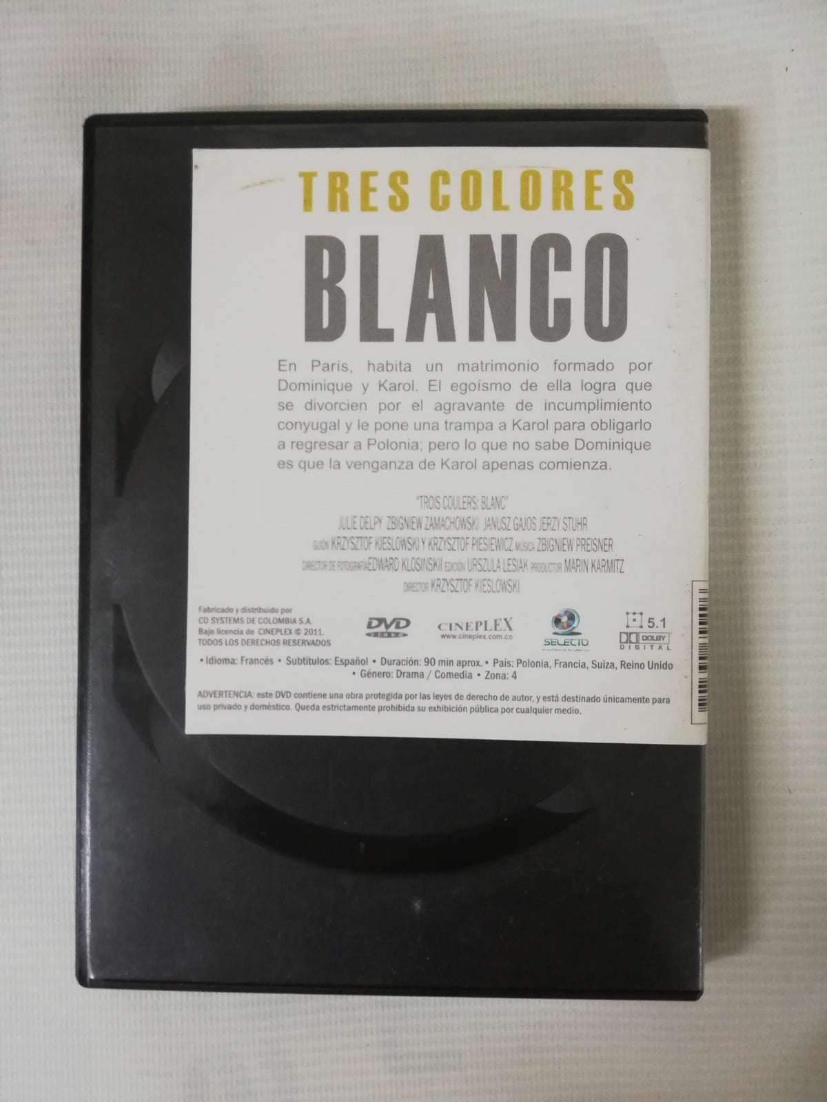 DVD BLANCO - TRES COLORES