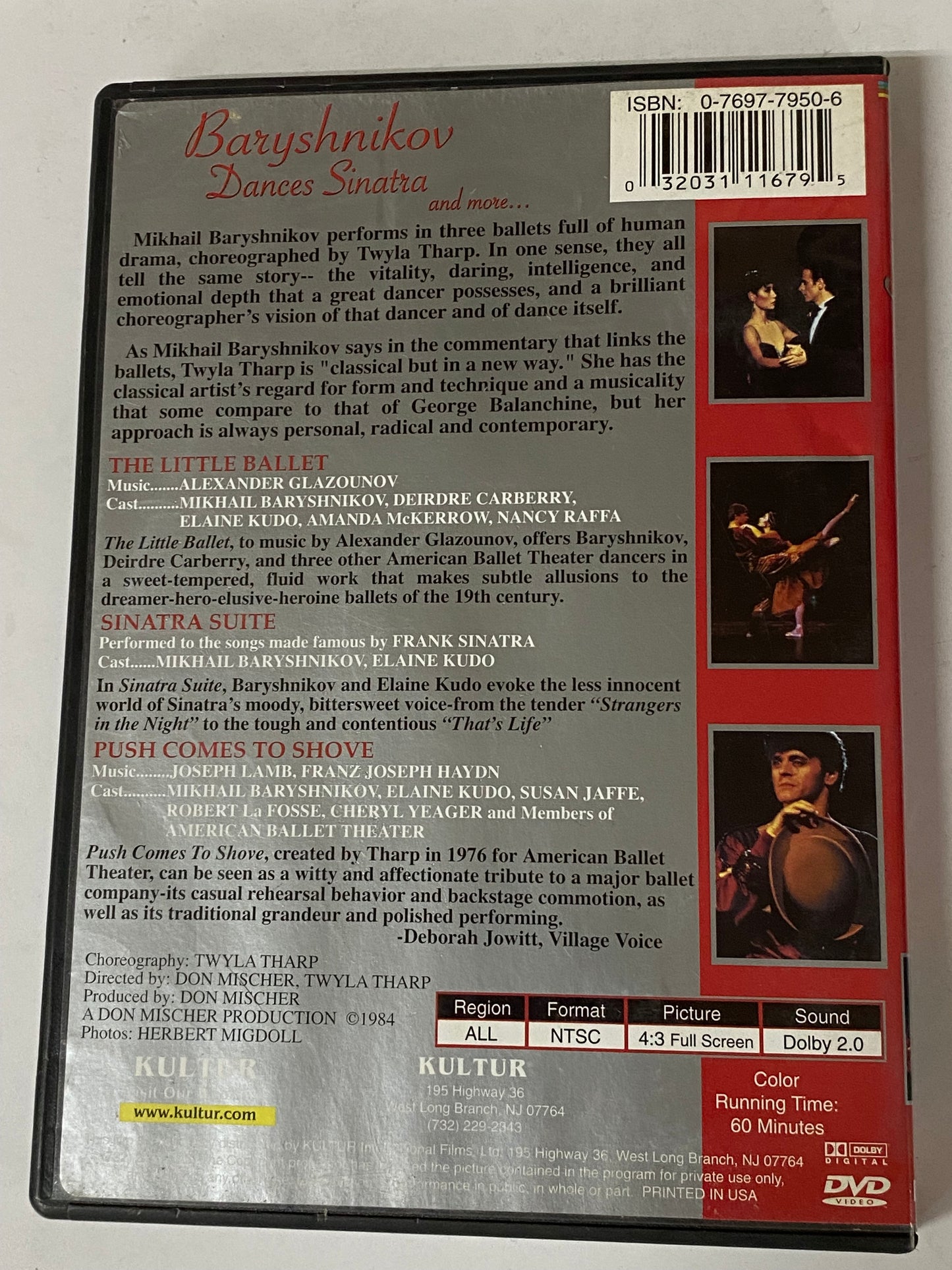 DVD BARYSHNIKOV DANCES SINATRA AND MORE- TWYLA THARP